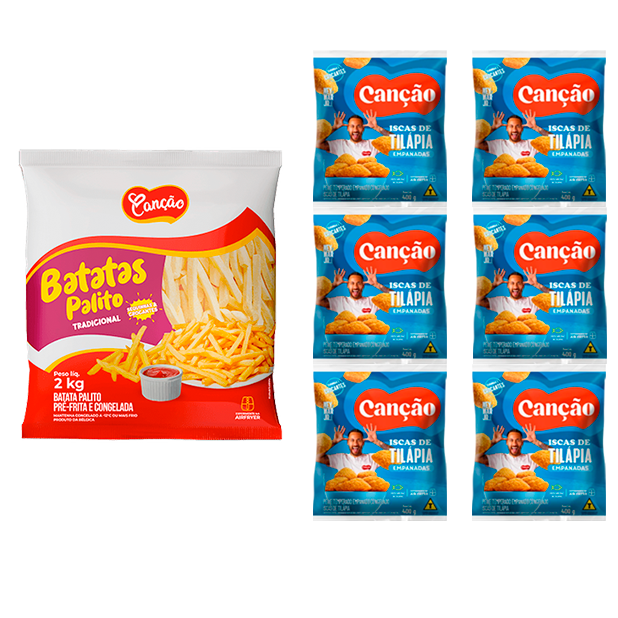 COMBO BOLINHO TILAPIA 300G 6UN 1 BATATA CANCAO 2KG 